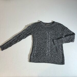 Tommy Bahama Lambswool Blend Salt + Pepper Glitter Knit Crewneck Sweater, XS